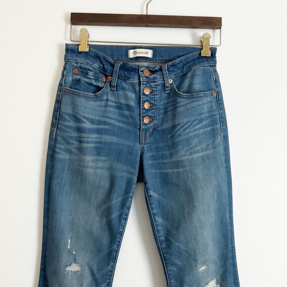MADEWELL High Rise Cali Demi Boot Jeans Distressed 26 - Picture 5 of 13